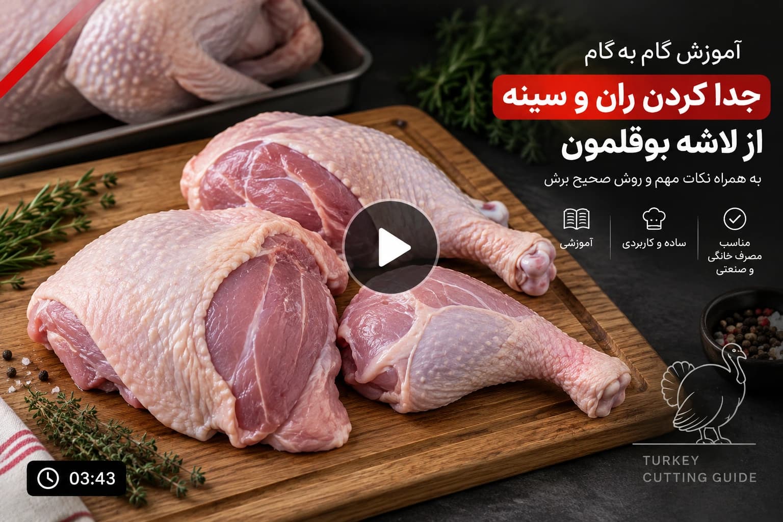 جدا کردن ران و سینه از لاشه